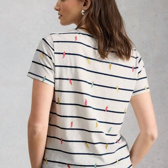 Young Ideas & Henmores - Abbie Stripe Tee - Ivory Multi - 8