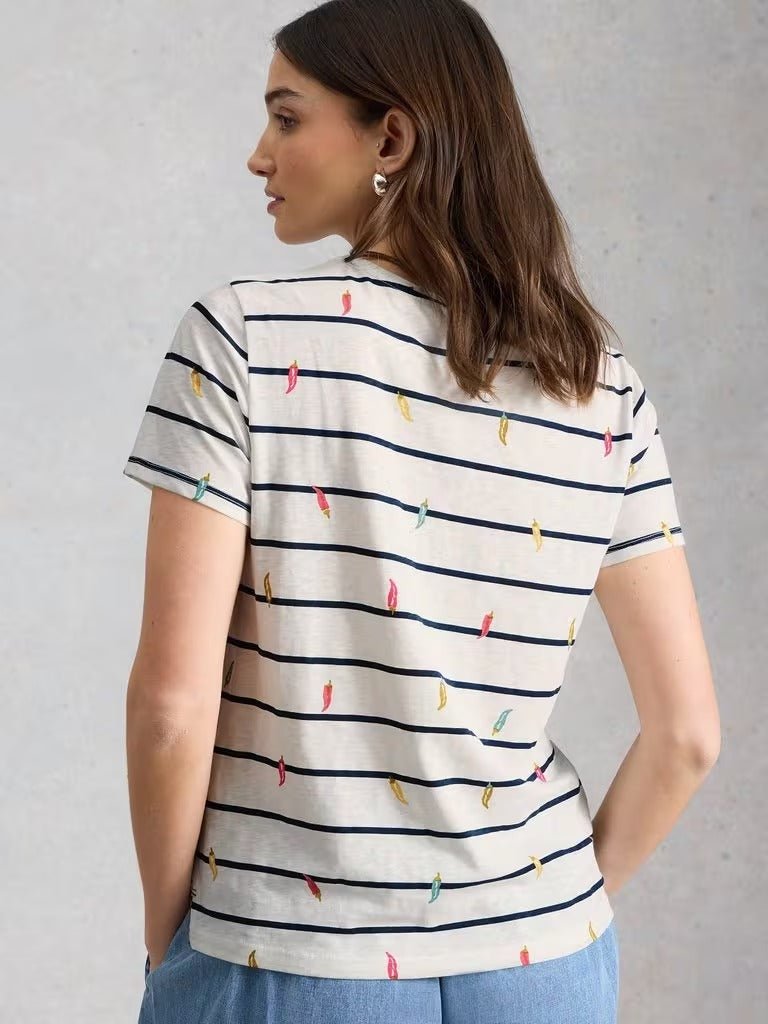 Young Ideas & Henmores - Abbie Stripe Tee - Ivory Multi - 8