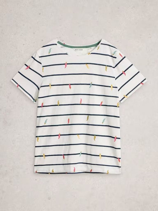 Young Ideas & Henmores - Abbie Stripe Tee - Ivory Multi - 8