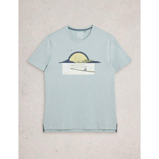 Young Ideas/Henmores - Abersoch Bike Sun Graphic T-Shirt - Light Blue - S