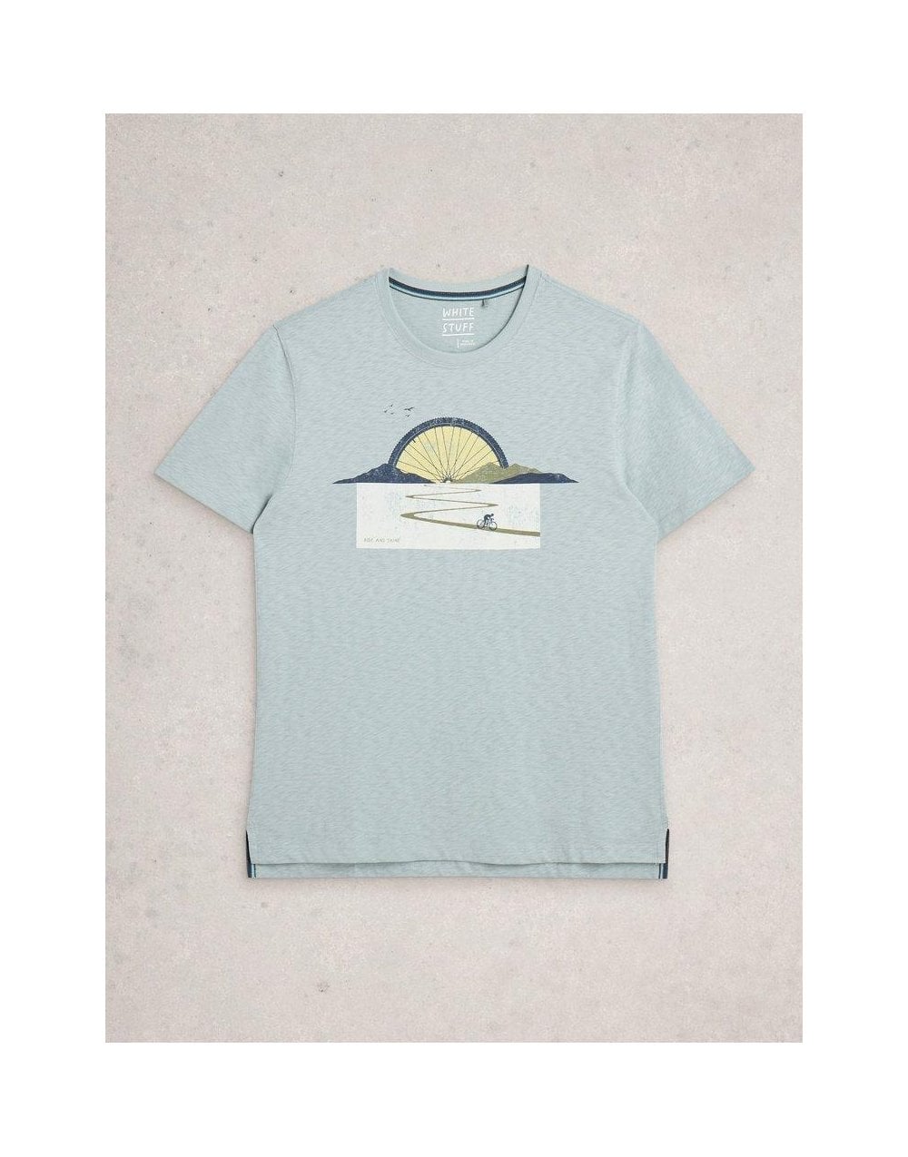 Young Ideas/Henmores - Abersoch Bike Sun Graphic T-Shirt - Light Blue - S