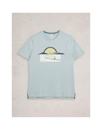 Young Ideas/Henmores - Abersoch Bike Sun Graphic T-Shirt - Light Blue - S