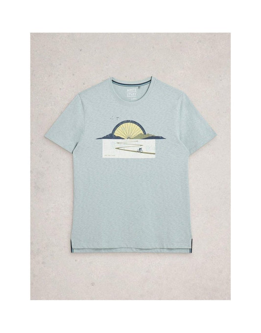 Young Ideas/Henmores - Abersoch Bike Sun Graphic T-Shirt - Light Blue - S