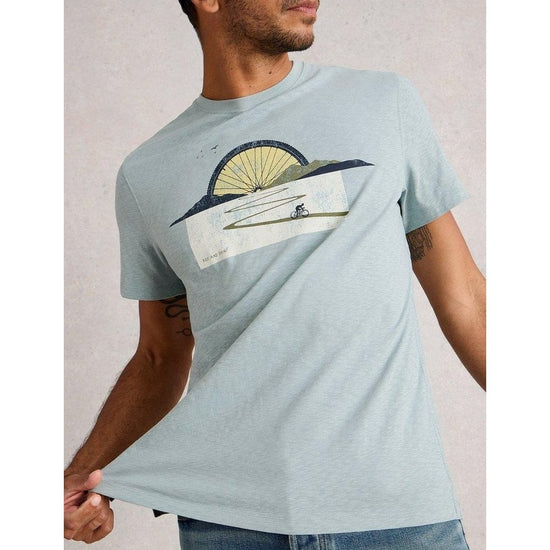 Young Ideas/Henmores - Abersoch Bike Sun Graphic T-Shirt - Light Blue - S