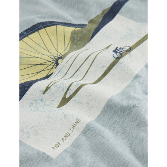 Young Ideas/Henmores - Abersoch Bike Sun Graphic T-Shirt - Light Blue - S