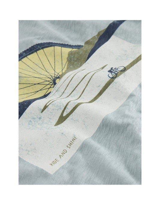 Young Ideas/Henmores - Abersoch Bike Sun Graphic T-Shirt - Light Blue - S