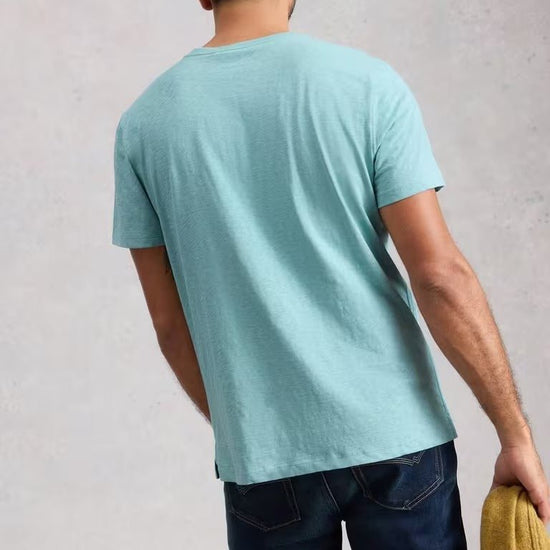 Young Ideas & Henmores - Abersoch Fishing Graphic Tee - Blue Print - M