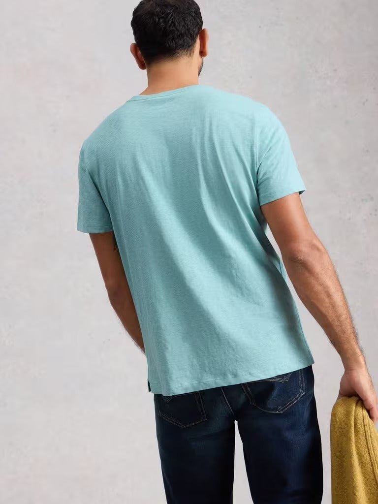 Young Ideas & Henmores - Abersoch Fishing Graphic Tee - Blue Print - M