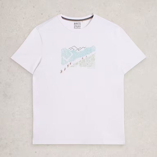 Young Ideas & Henmores - Abersoch Pedal Graphic Tee - White Print - M