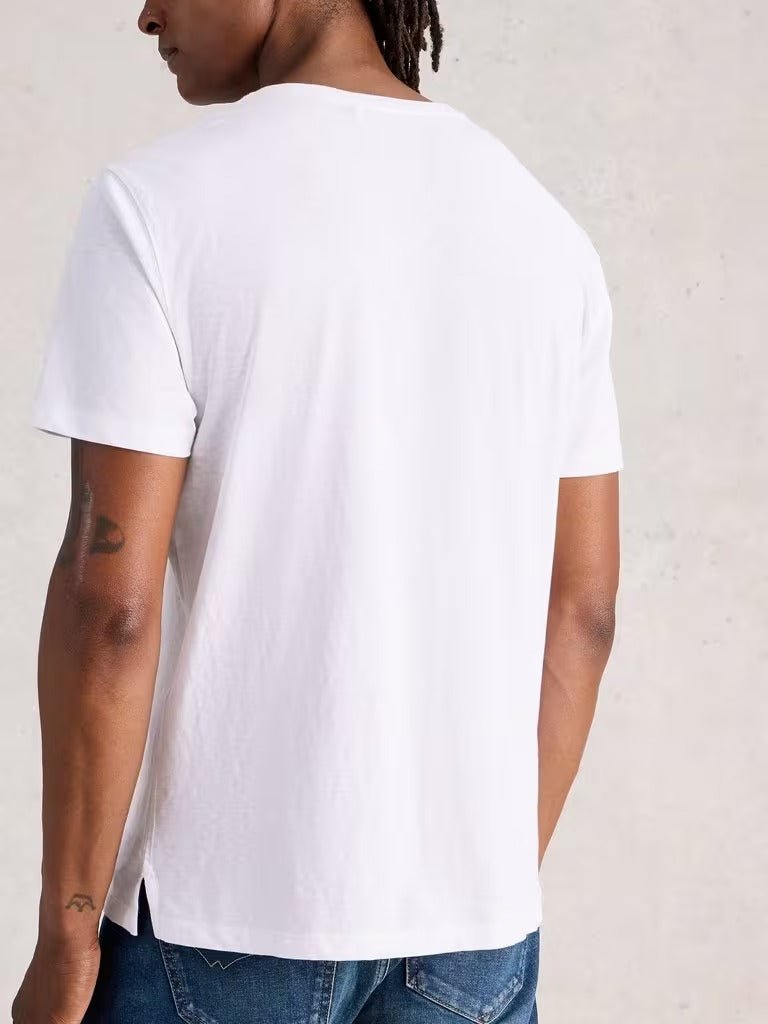 Young Ideas & Henmores - Abersoch Pedal Graphic Tee - White Print - M