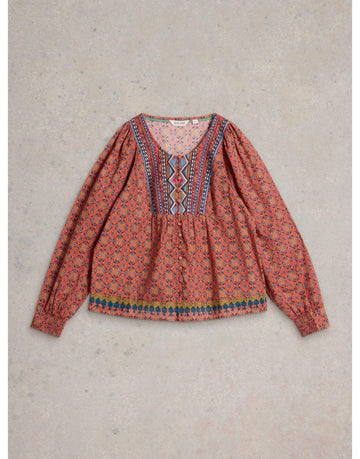 Young Ideas/Henmores - Abigail Embroidered Top - Pink Multi - 8