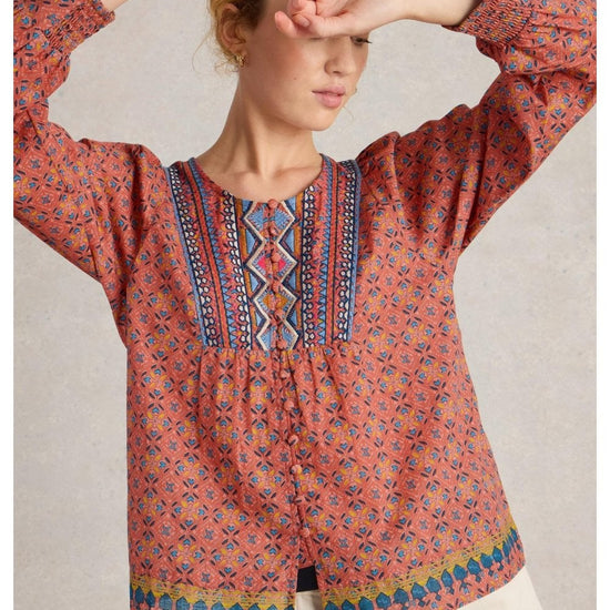 Young Ideas/Henmores - Abigail Embroidered Top - Pink Multi - 8