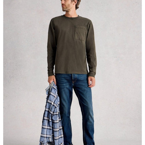 Young Ideas/Henmores - Accleton Long Sleeve T-Shirt - Khaki Green - S