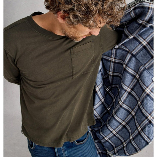 Young Ideas/Henmores - Accleton Long Sleeve T-Shirt - Khaki Green - S