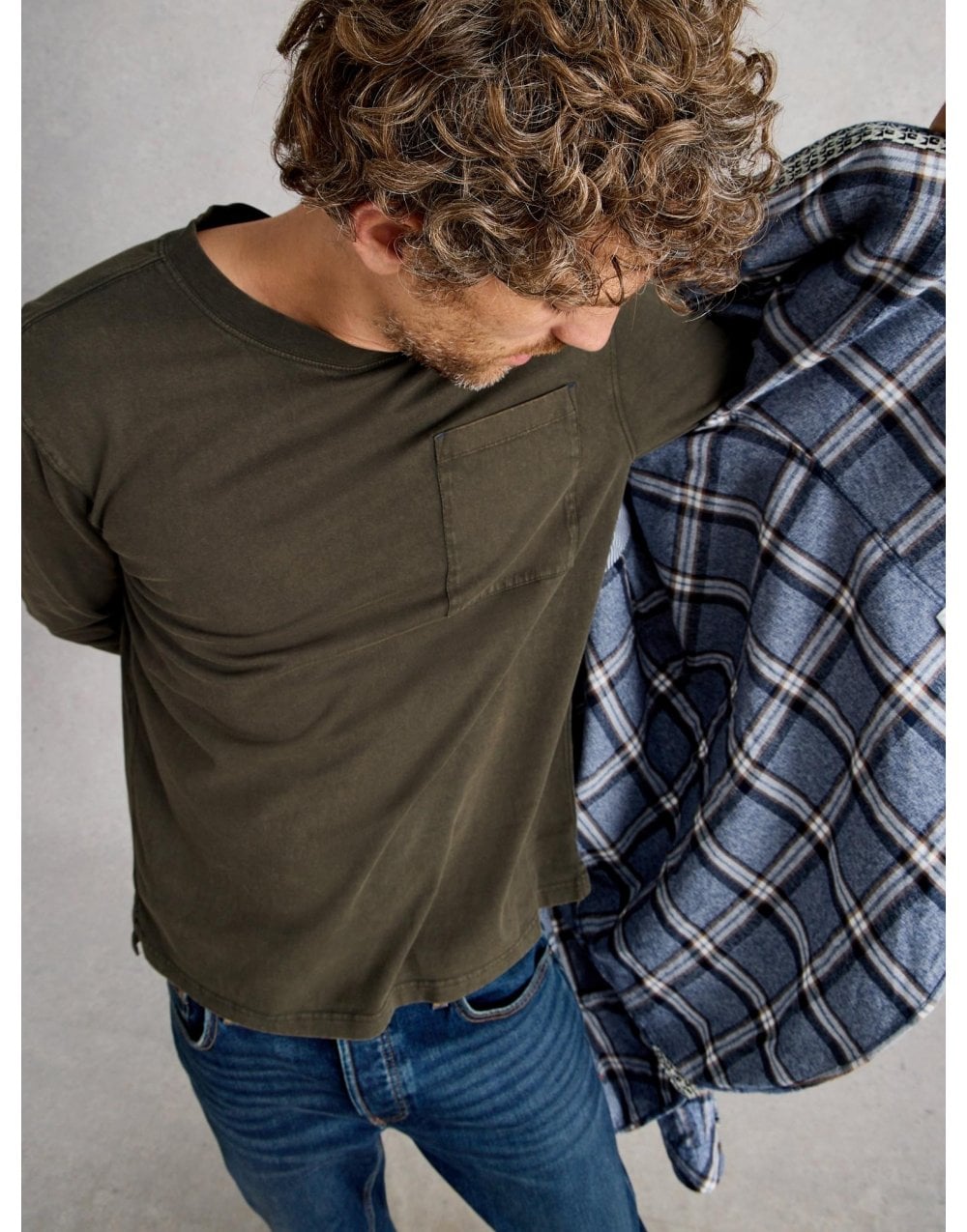 Young Ideas/Henmores - Accleton Long Sleeve T-Shirt - Khaki Green - S