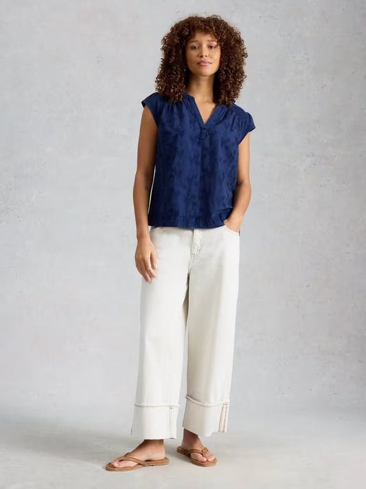 Young Ideas & Henmores - Amelia Embroidery Top - Indigo - 8
