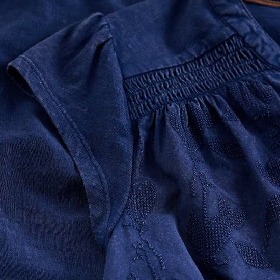 Young Ideas & Henmores - Amelia Embroidery Top - Indigo - 8