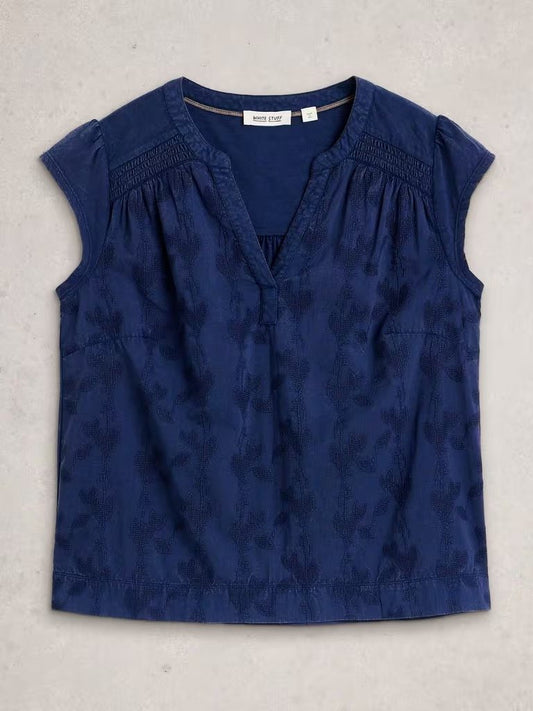 Young Ideas & Henmores - Amelia Embroidery Top - Indigo - 8