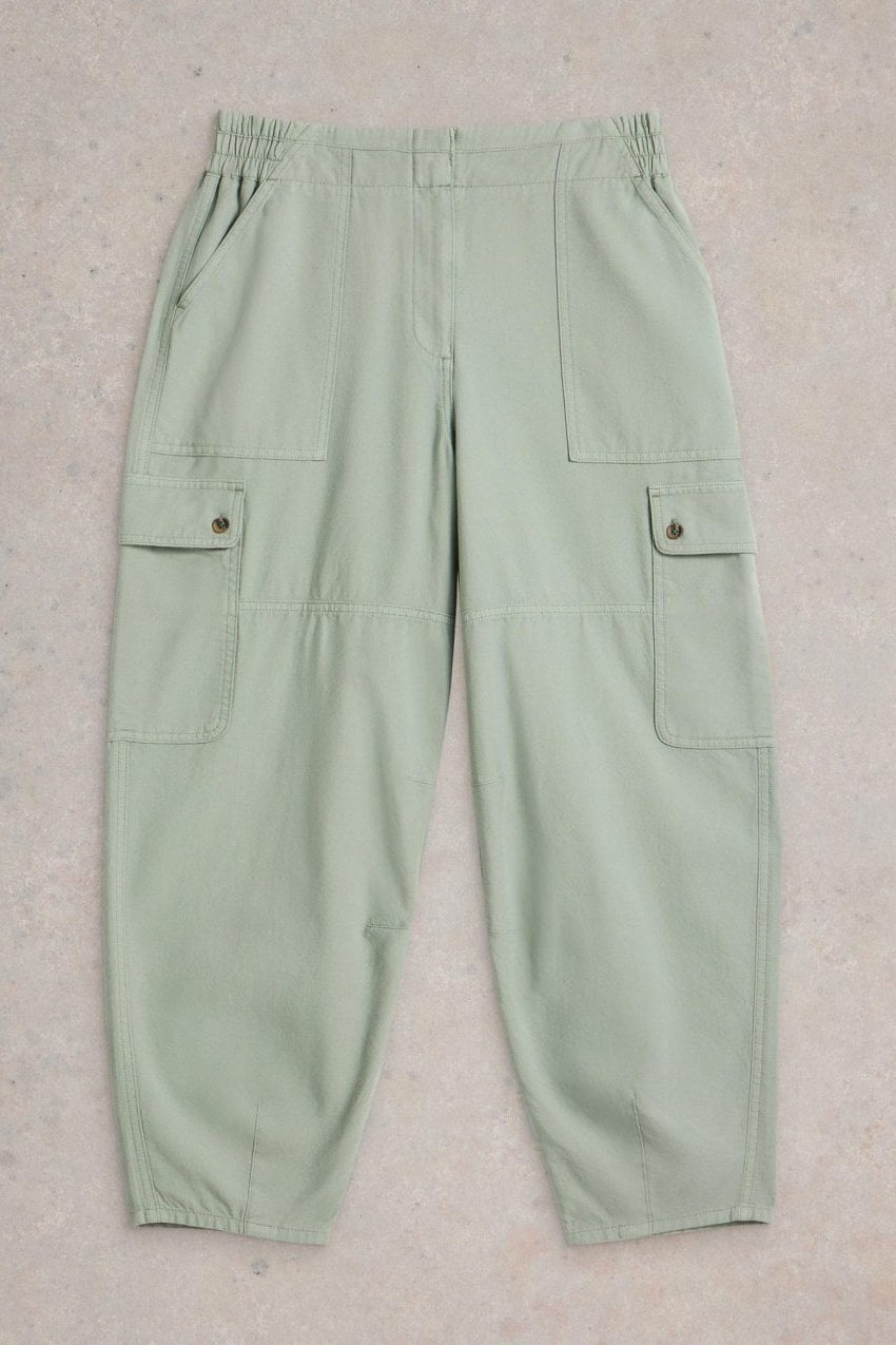 Young Ideas/Henmores - Anabel Soft Barrel Cargo Trouser - Light Green - 8