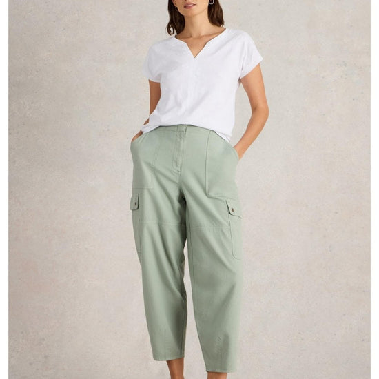 Young Ideas/Henmores - Anabel Soft Barrel Cargo Trouser - Light Green - 8