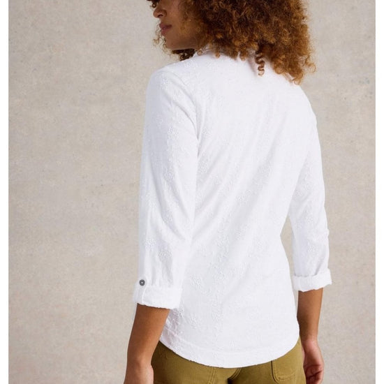 Young Ideas/Henmores - Annie Broderie Jersey Shirt - Brilliant White - 8