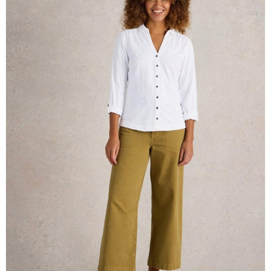 Young Ideas/Henmores - Annie Broderie Jersey Shirt - Brilliant White - 8