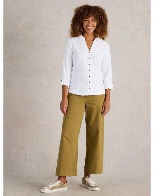 Young Ideas/Henmores - Annie Broderie Jersey Shirt - Brilliant White - 8