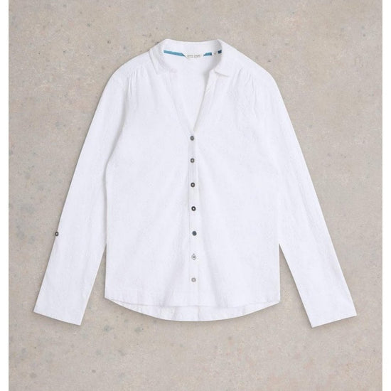 Young Ideas/Henmores - Annie Broderie Jersey Shirt - Brilliant White - 8