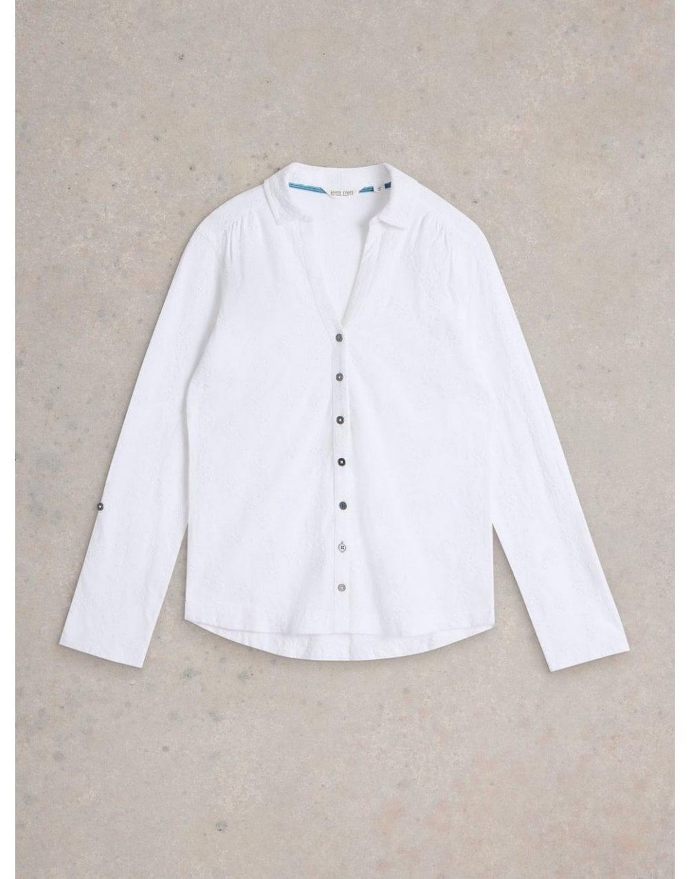 Young Ideas/Henmores - Annie Broderie Jersey Shirt - Brilliant White - 8