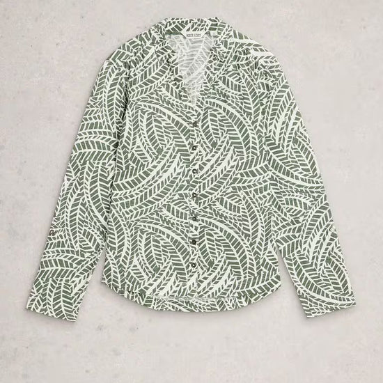 Young Ideas & Henmores - Annie Jersey Shirt - Green Print - 8