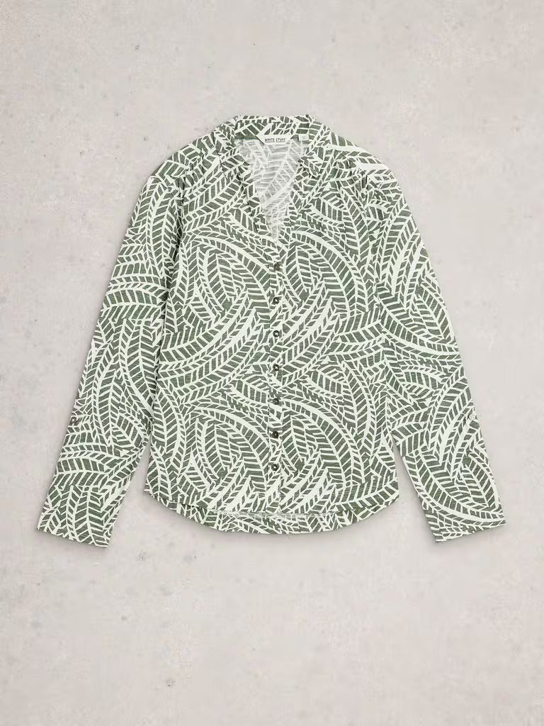 Young Ideas & Henmores - Annie Jersey Shirt - Green Print - 8