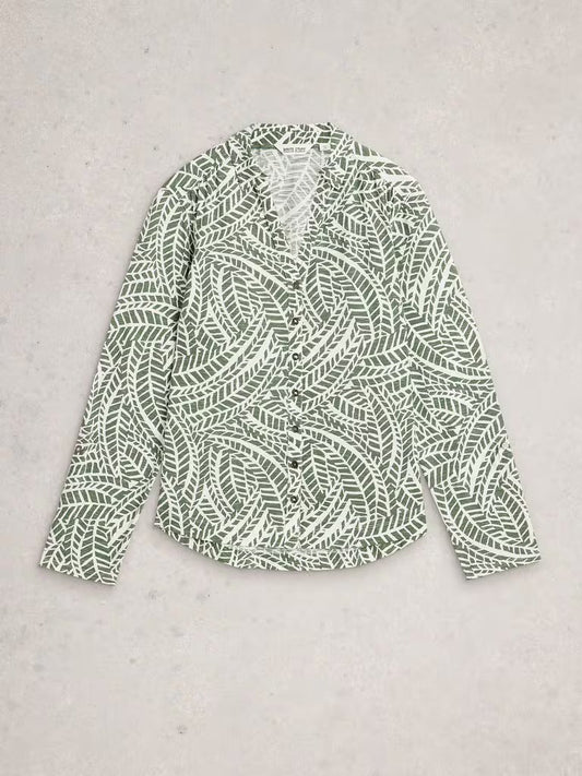 Young Ideas & Henmores - Annie Jersey Shirt - Green Print - 8
