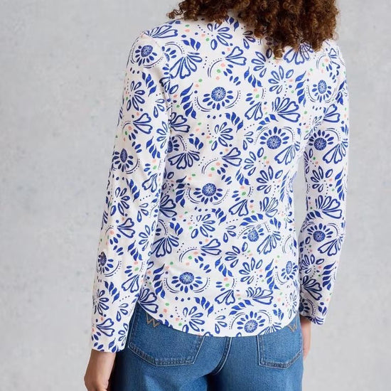 Young Ideas & Henmores - Annie Jersey Shirt - White Print - 8