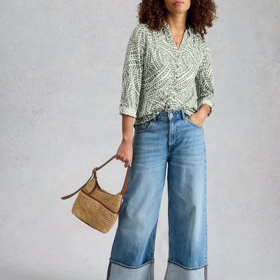 Young Ideas & Henmores - Annie Jersey Shirt - Green Print - 8
