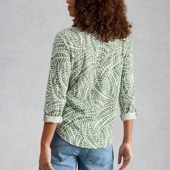 Young Ideas & Henmores - Annie Jersey Shirt - Green Print - 8