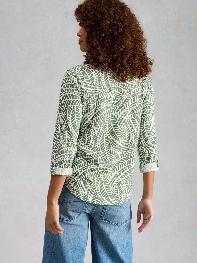 Young Ideas & Henmores - Annie Jersey Shirt - Green Print - 8