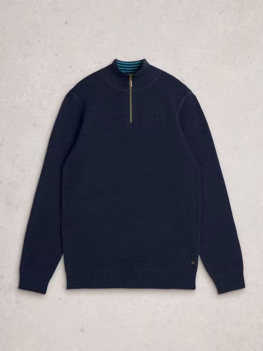 Young Ideas & Henmores - Attadale Funnel Neck Jumper - Dark Navy - M
