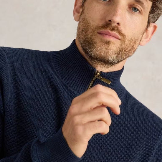 Young Ideas & Henmores - Attadale Funnel Neck Jumper - Dark Navy - M