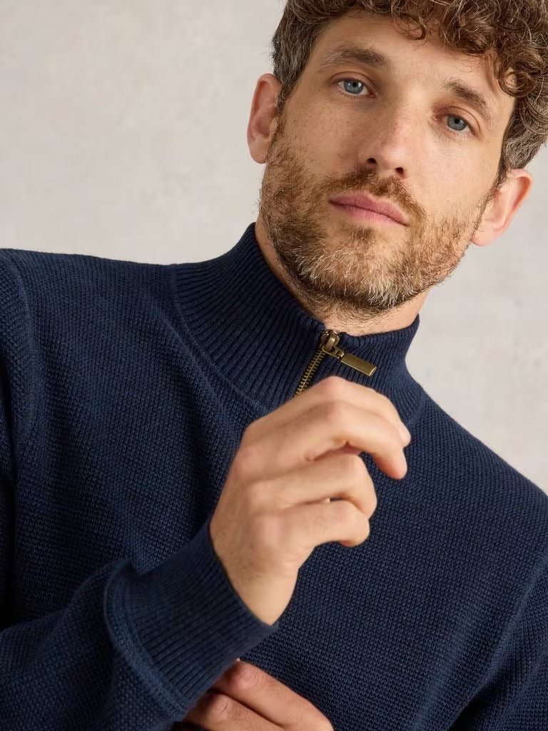 Young Ideas & Henmores - Attadale Funnel Neck Jumper - Dark Navy - M