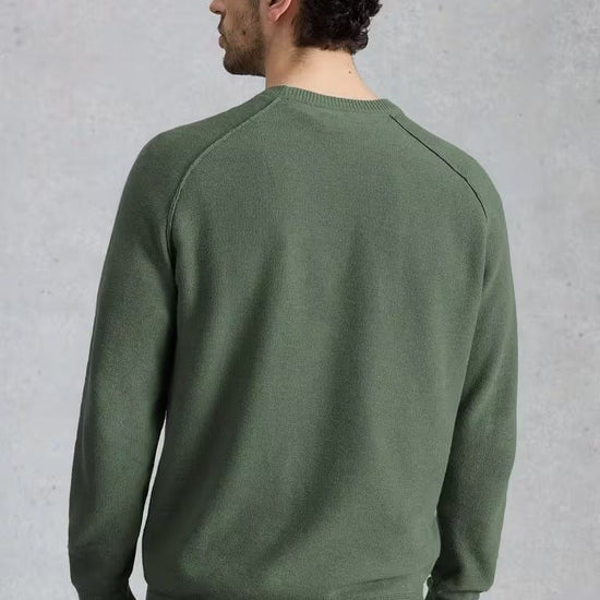 Young Ideas & Henmores - Attadale Linen Blend Jumper - Mid Green - M