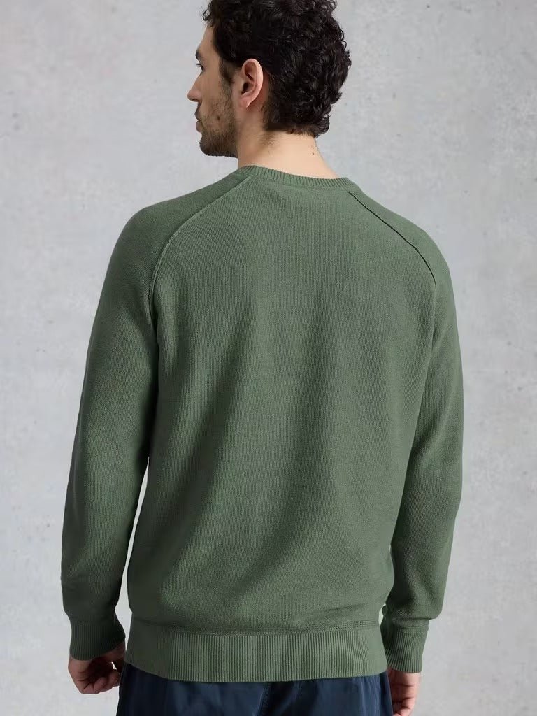 Young Ideas & Henmores - Attadale Linen Blend Jumper - Mid Green - M