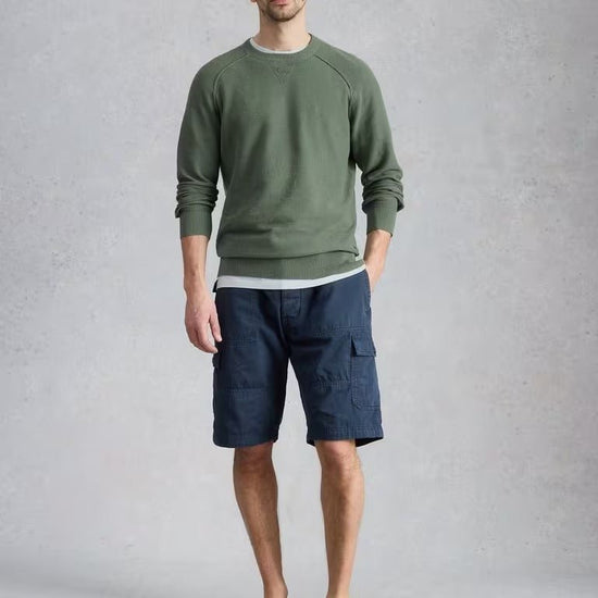 Young Ideas & Henmores - Attadale Linen Blend Jumper - Mid Green - M