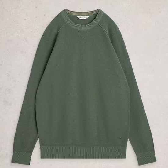 Young Ideas & Henmores - Attadale Linen Blend Jumper - Mid Green - M