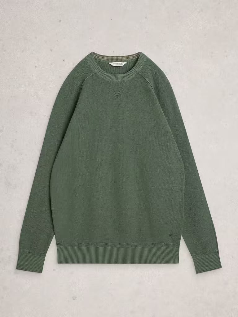 Young Ideas & Henmores - Attadale Linen Blend Jumper - Mid Green - M