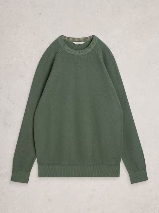 Young Ideas & Henmores - Attadale Linen Blend Jumper - Mid Green - M
