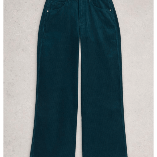 Young Ideas/Henmores - Ayla Cord Wide Leg Trouser - Dark Teal - 10/R