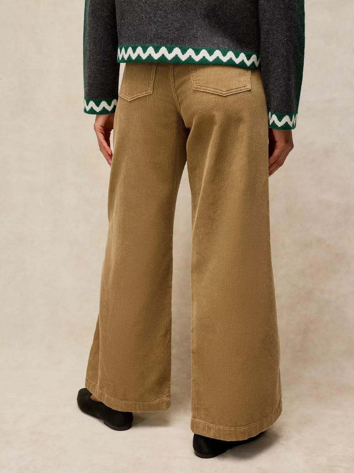 Young Ideas & Henmores -Ayla Cord Wide Leg Trouser -Light Green -8