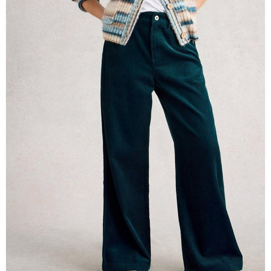 Young Ideas/Henmores - Ayla Cord Wide Leg Trouser - Dark Teal - 10/R