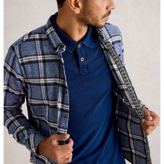 Young Ideas/Henmores - Barton Marl Check Shirt - Blue Multi - S