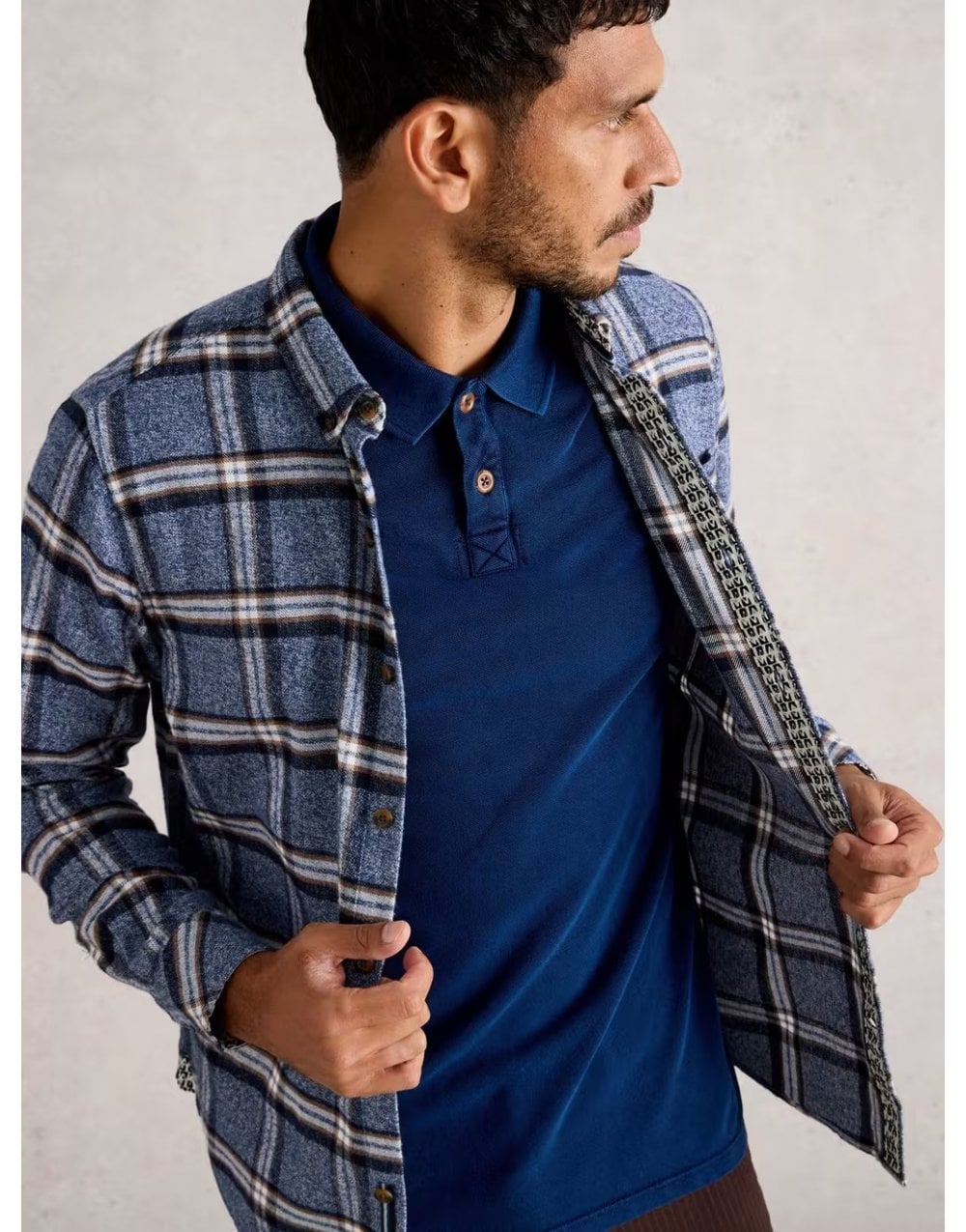 Young Ideas/Henmores - Barton Marl Check Shirt - Blue Multi - S